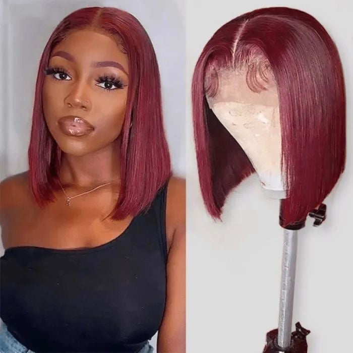 Burgundy Lace Front Bob Wig