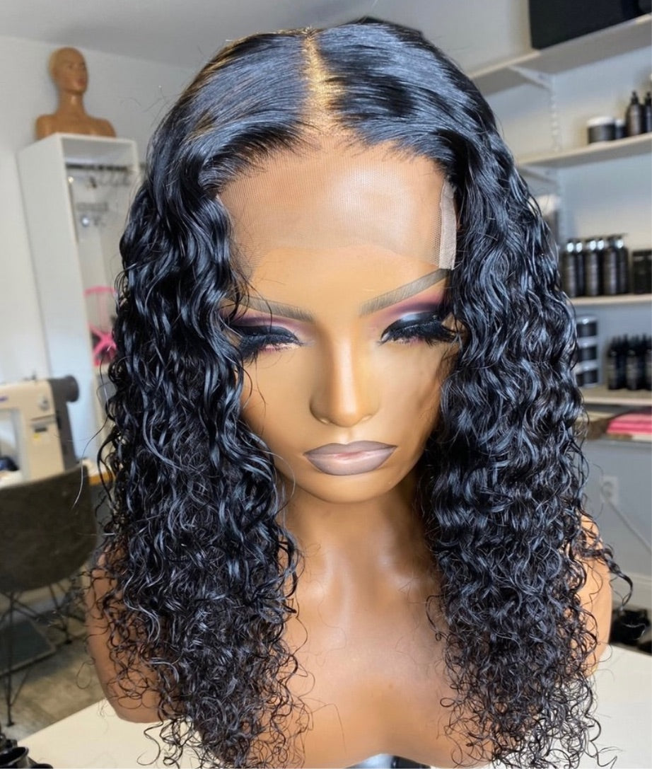Deep Curly Lace Closure 16 inch Wig