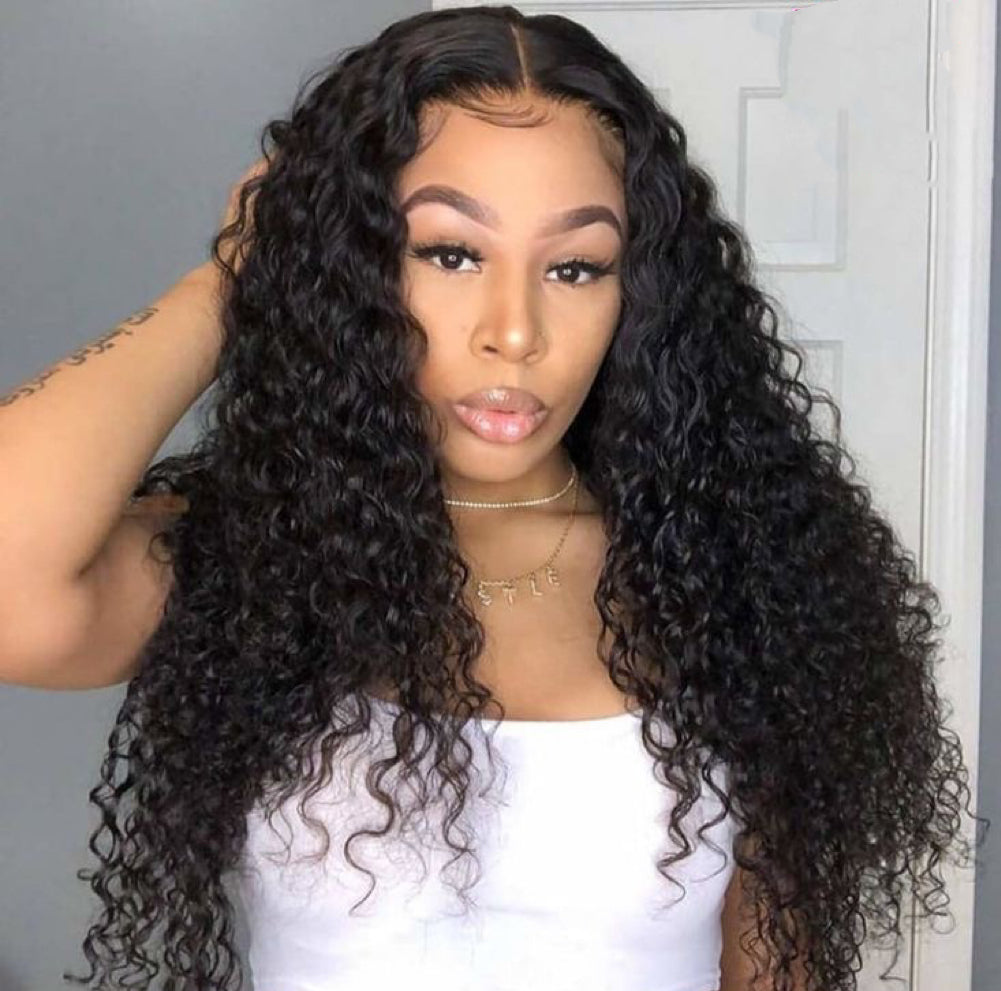 Lace Frontal Water Curly 28 inch Wig