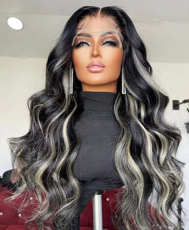 Platinum Grey Full Frontal Lace 22 inch Wig