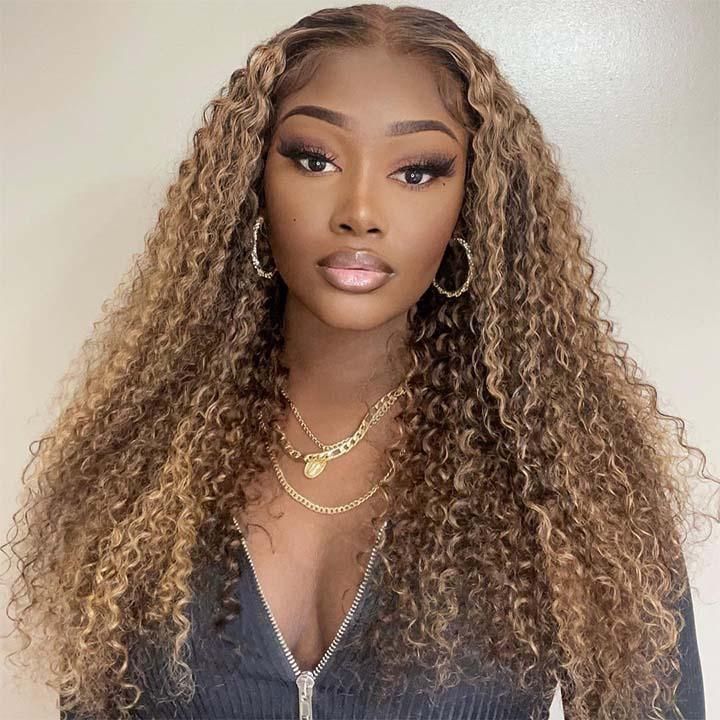 Hightlight Lace Frontal Curly Wig for Sale