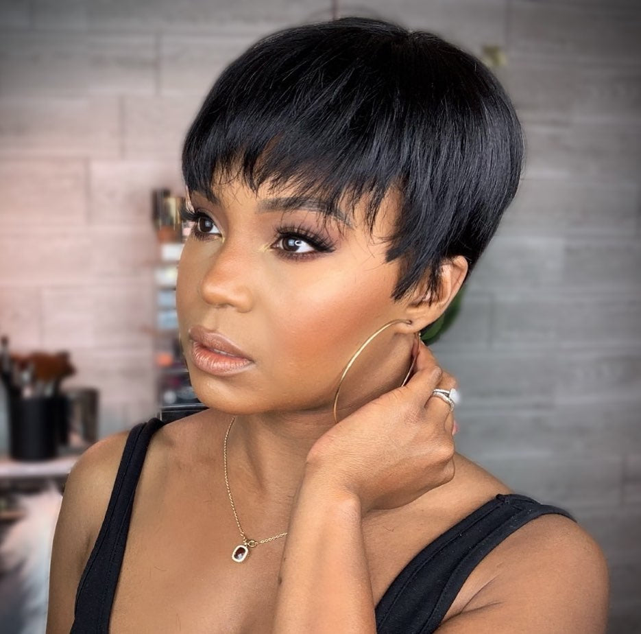 Chic Pixie Cut Wig - Trendy and Natural Human Hair