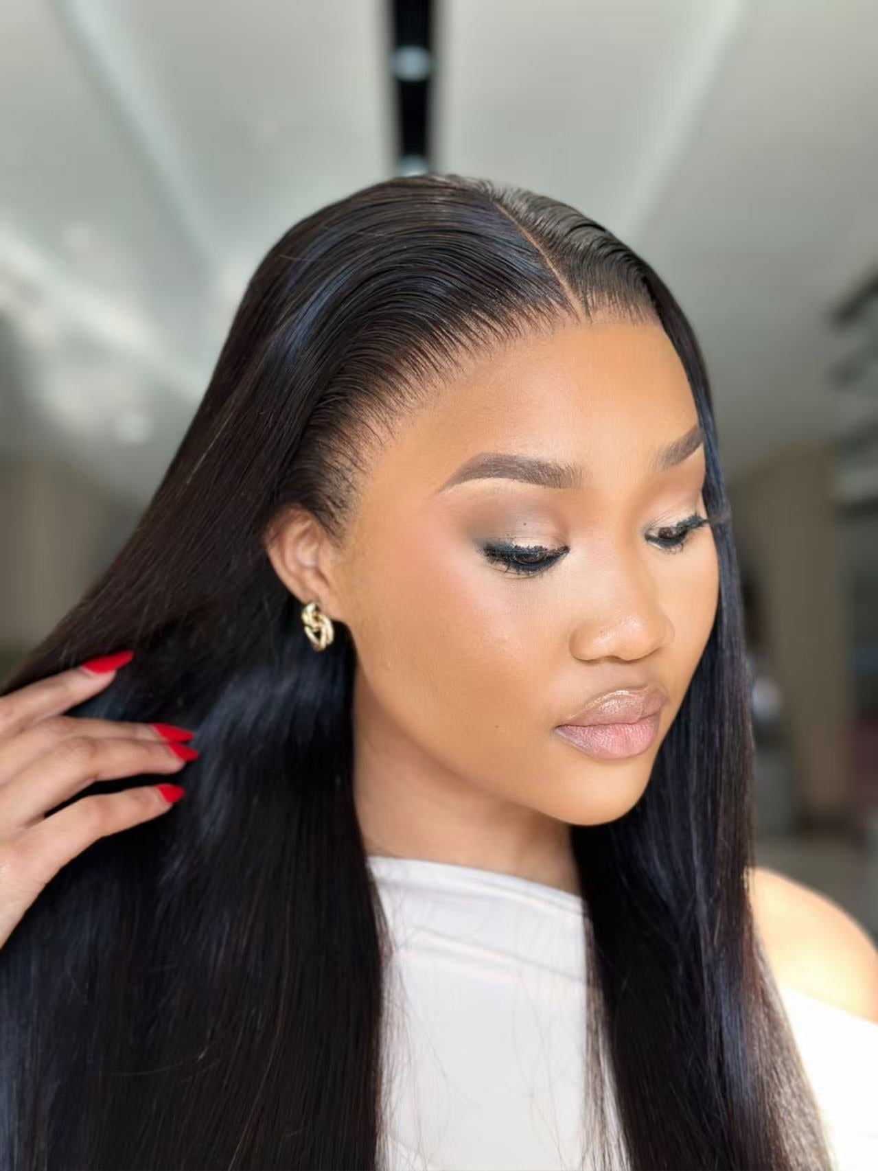 HD Transparent Lace Pre- Bleached Straight  Frontal Wig Human Hair