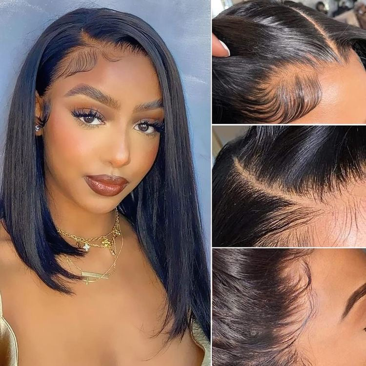 10 Inch Pre-Bleached HD Lace Frontal Human Hair Bob Wig