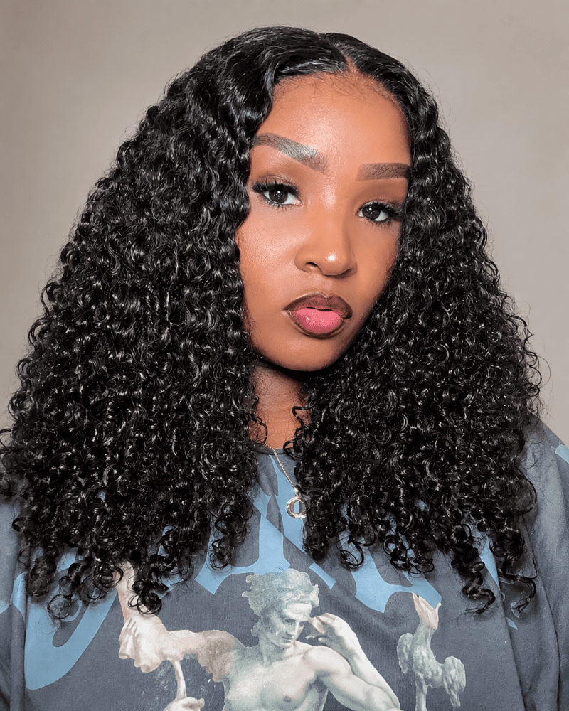 16 Inch Curly 5x5 Glueless Human Hair Wig