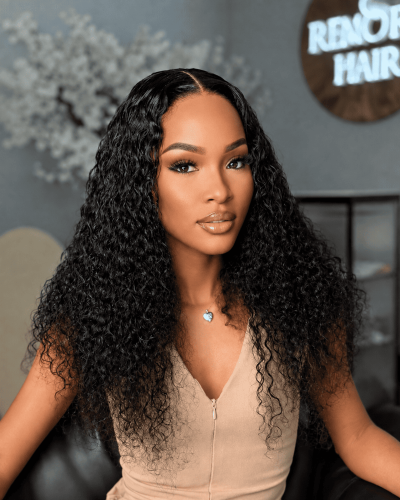 22 Inch Pre-Bleached HD 4x6 Water Curly Human Hair Wig