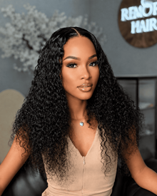 22 Inch Pre-Bleached HD 4x6 Water Curly Human Hair Wig