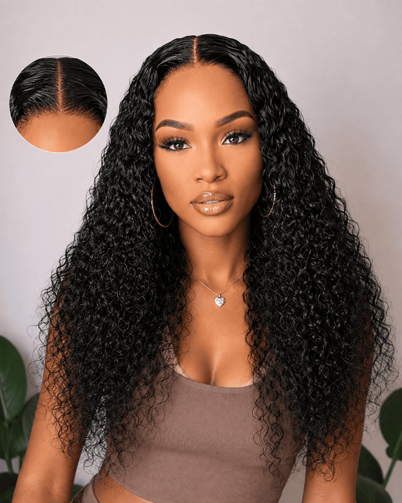 22 Inch Pre-Bleached HD 4x6 Water Curly Human Hair Wig