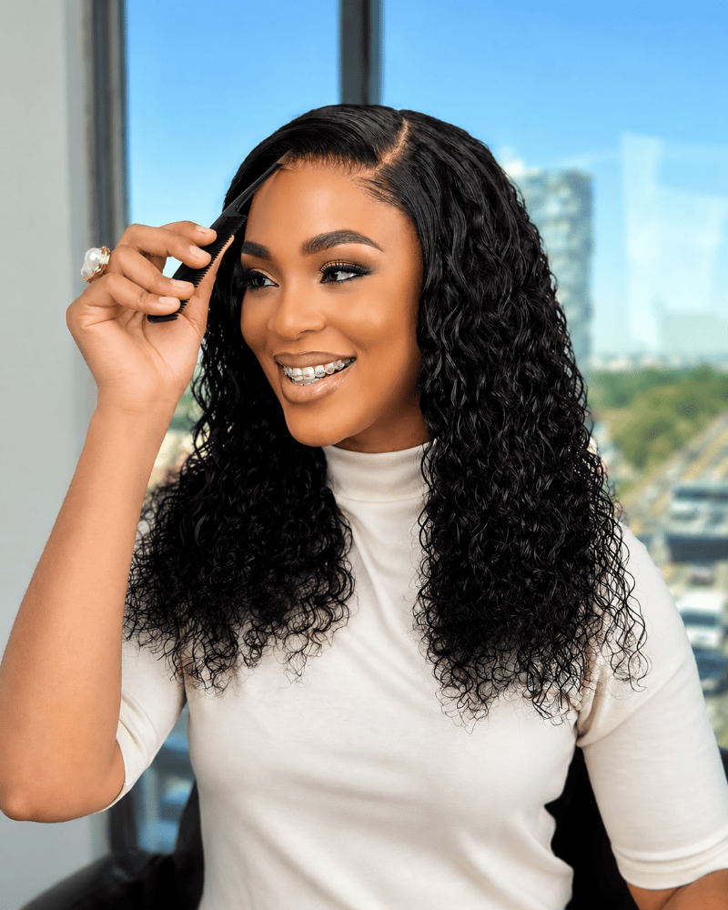22 Inch Pre-Bleached HD 4x6 Water Curly Human Hair Wig
