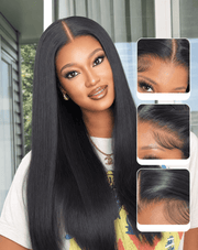 26 Inch Silky Straight 9x6 Glueless Human Hair Wig