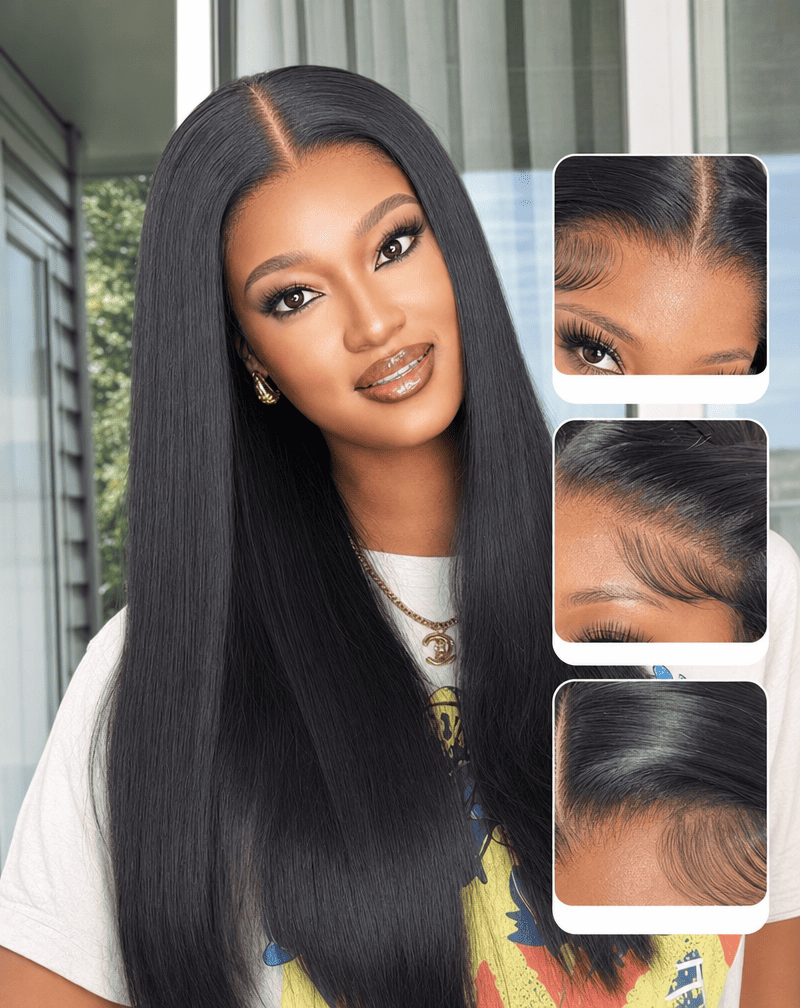 26 Inch Silky Straight 9x6 Glueless Human Hair Wig