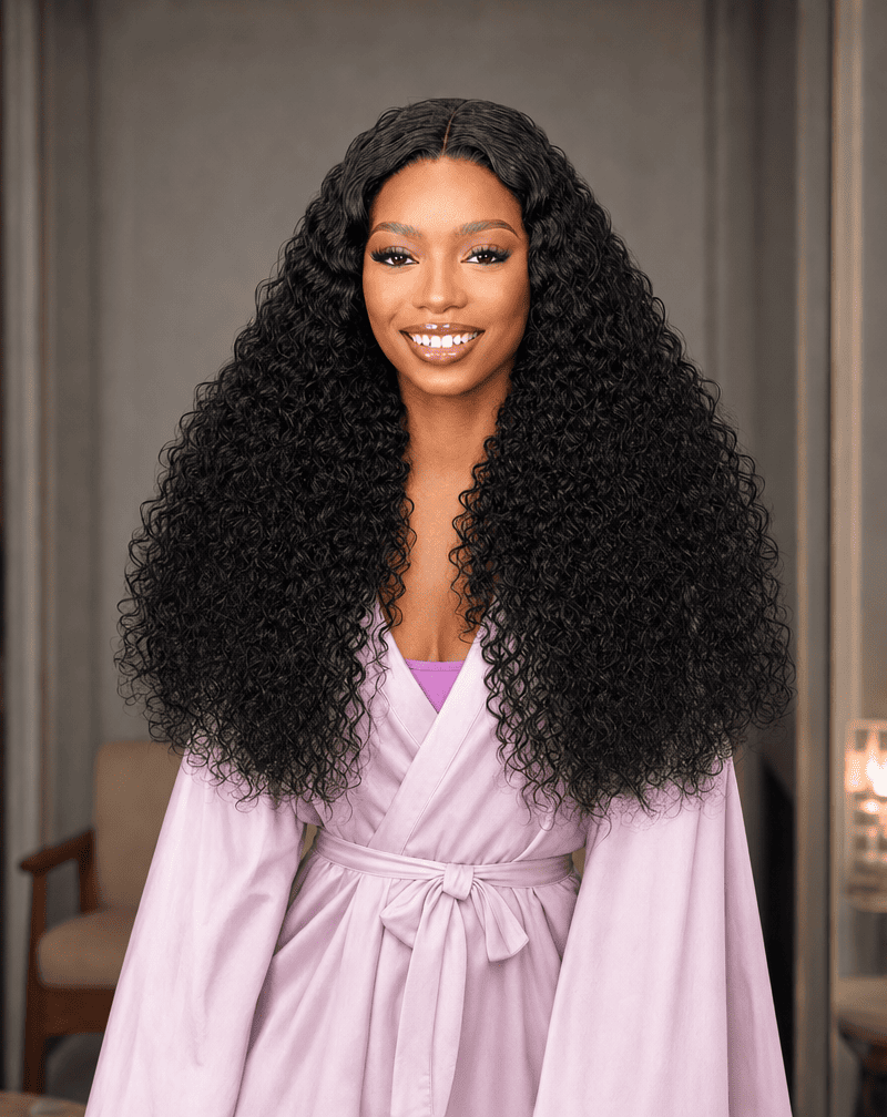 28 Inch Curly 5x5 Glueless Human Hair Wig
