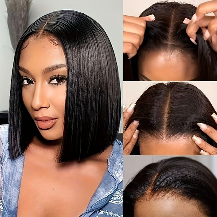 Pre-Bleached 5X5 Glueless Human Hair Bob Wig (8 - 14 Inch)