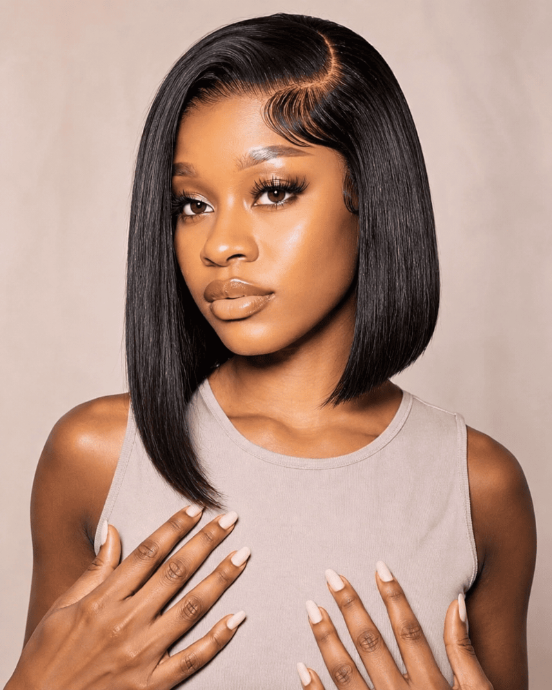Pre-Bleached 7×5 Lace Glueless Bob Wig Human Hair