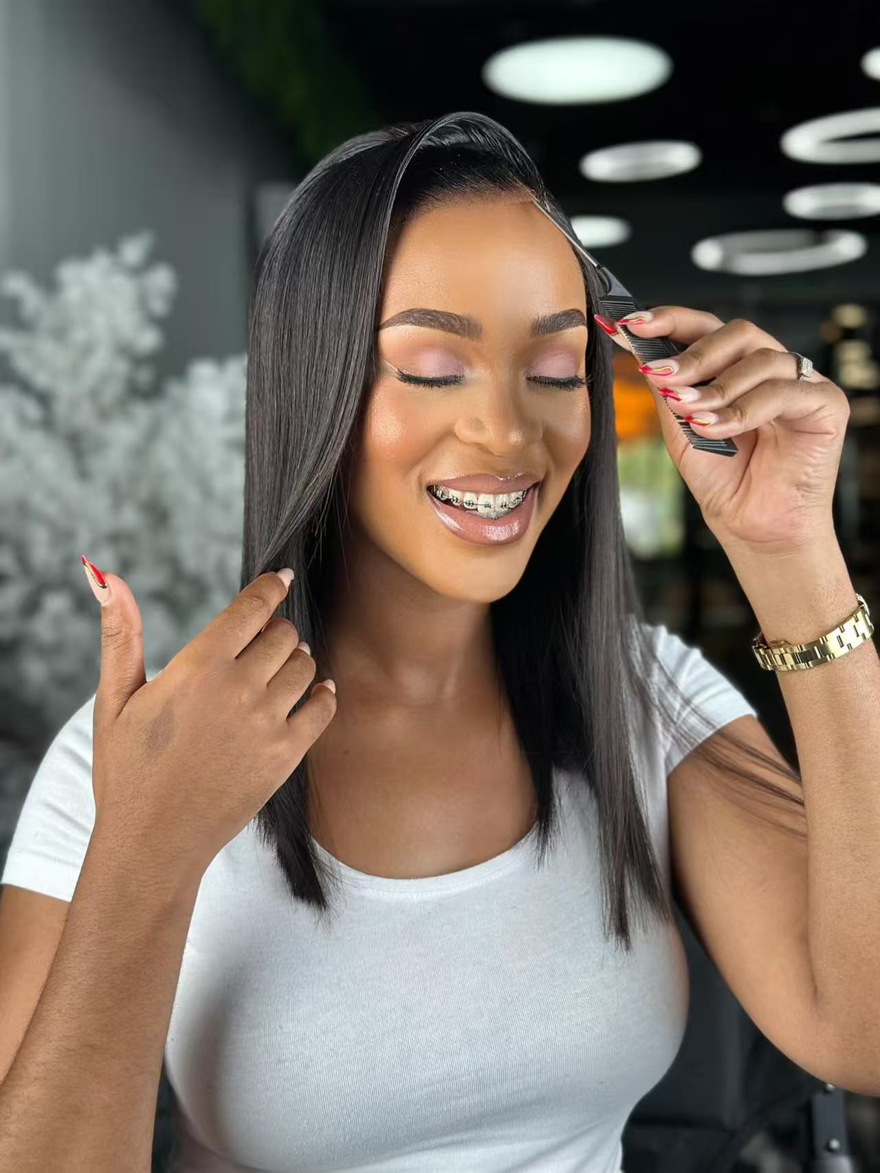 Pre-Bleached 7×5 Lace Glueless Bob Wig Human Hair