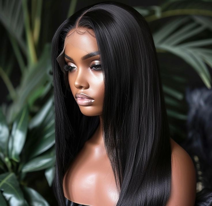 Pre-Bleached Straight Lace Frontal Human Hair Wig