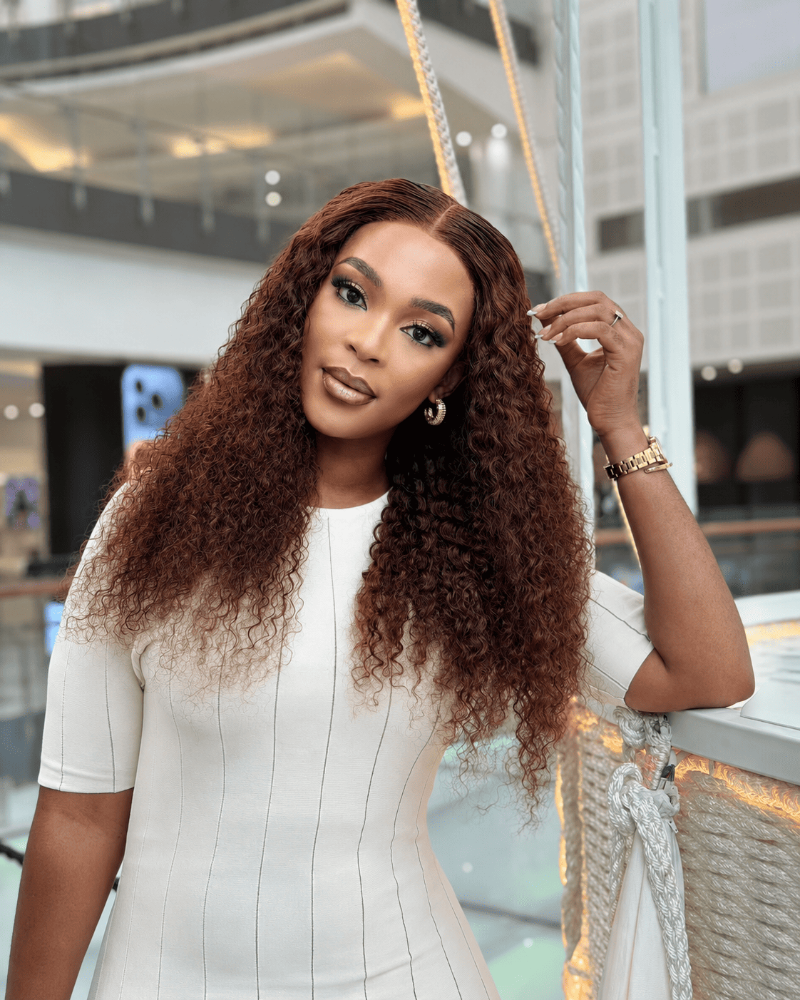 24 Inch Brown Water Curly Glueless Human Hair Wig