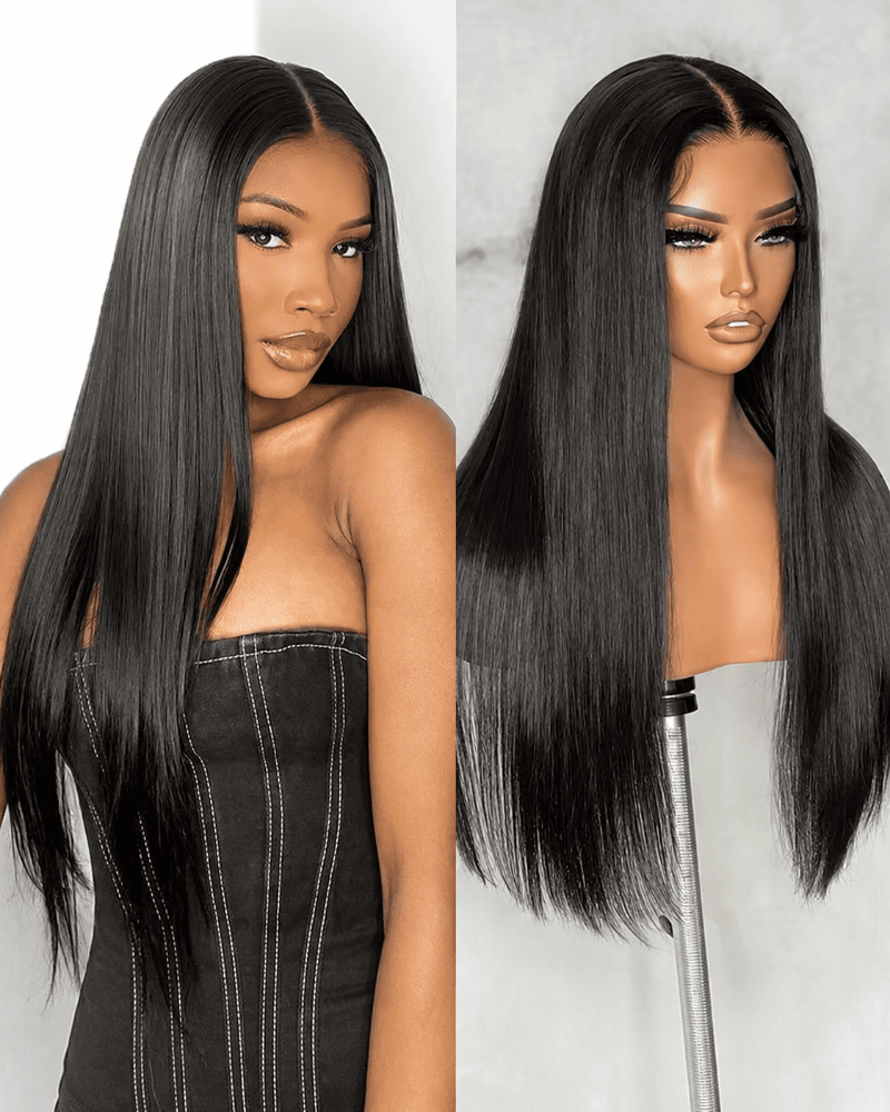 HD Transparent Lace Pre- Bleached Straight  Frontal Wig Human Hair