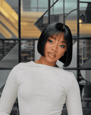 8 Inch Raw Human Hair Bob Wig With Bangs