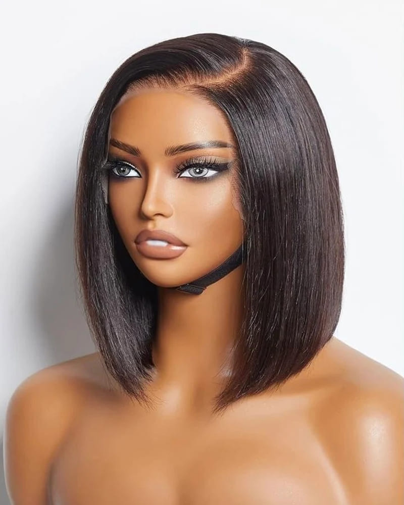 Pre-Bleached 7×5 Lace Glueless Bob Wig Human Hair