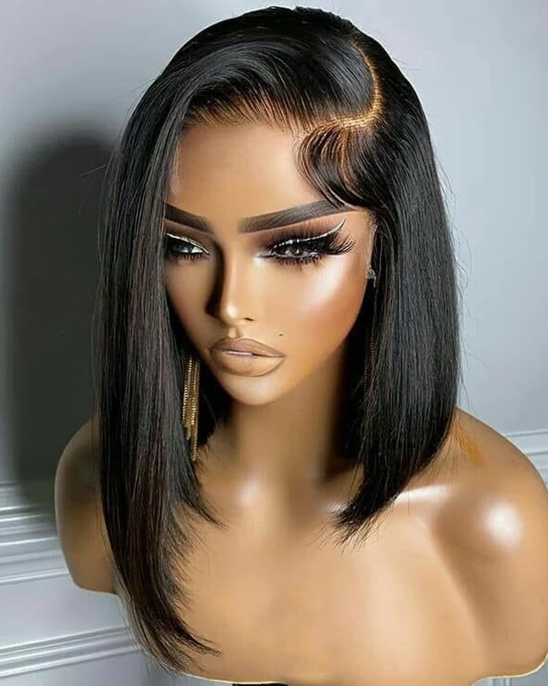 Pre-Bleached 7×5 Lace Glueless Bob Wig Human Hair