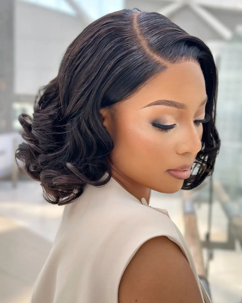 12 Inch Bouncy Curly Glueless Human Hair Wig