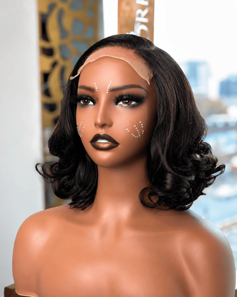 12 Inch Bouncy Curly Glueless Human Hair Wig