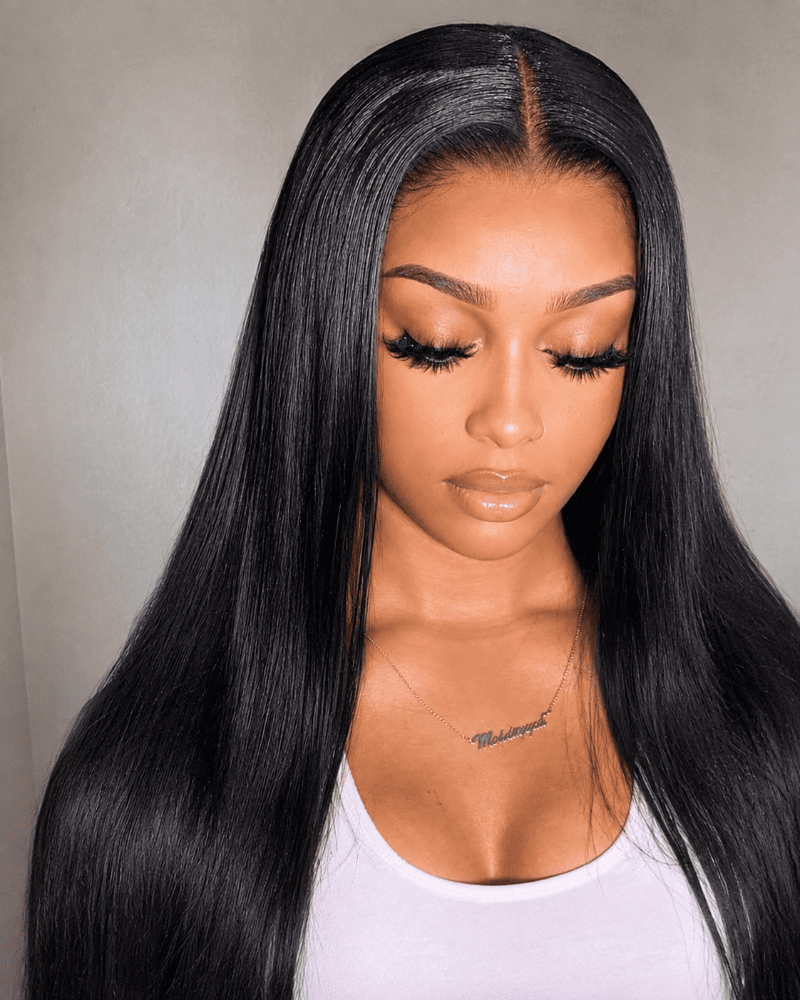 HD Transparent Lace Pre- Bleached Straight  Frontal Wig Human Hair