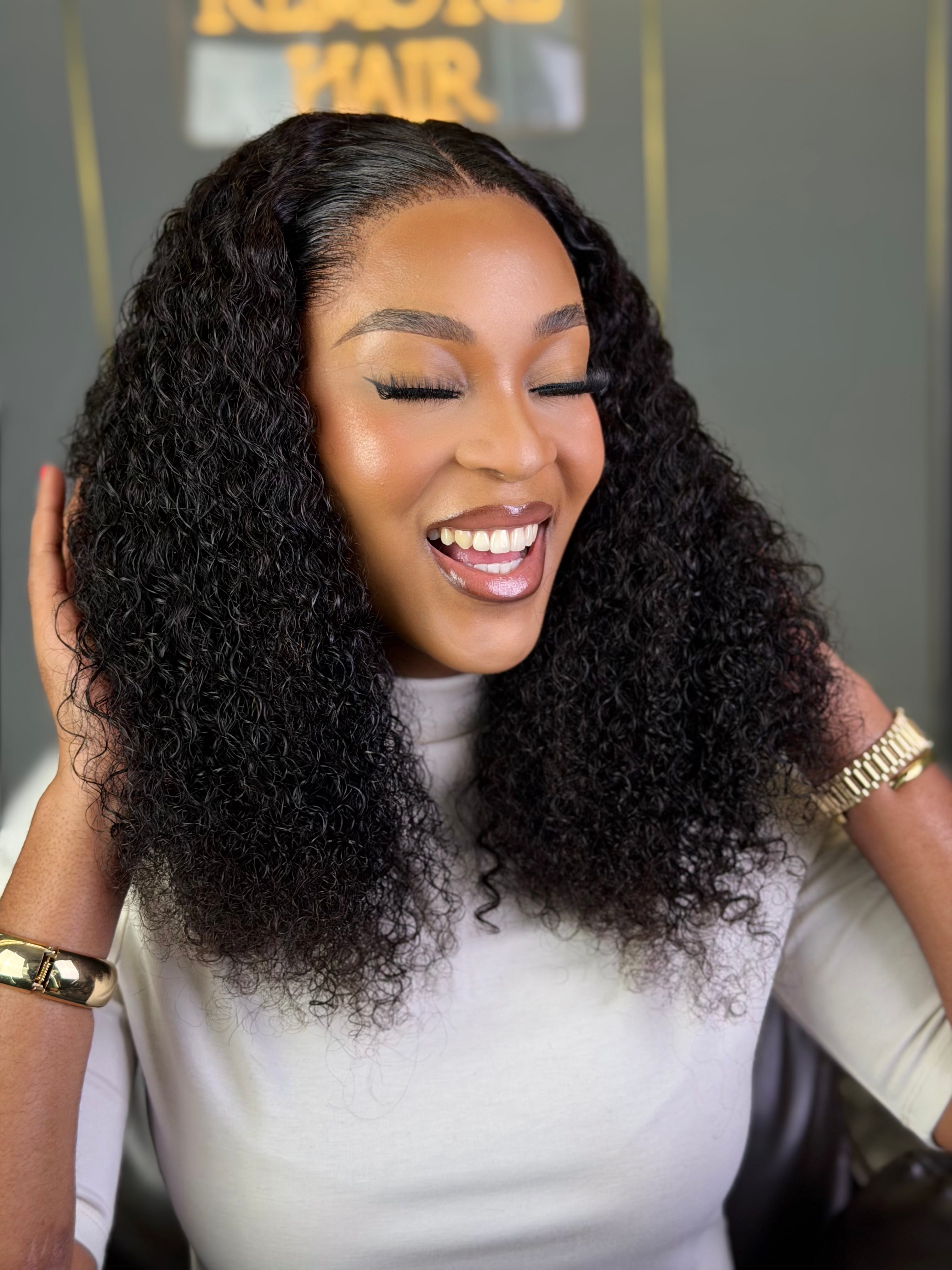 20 Inch HD Curly Frontal Wig Human Hair