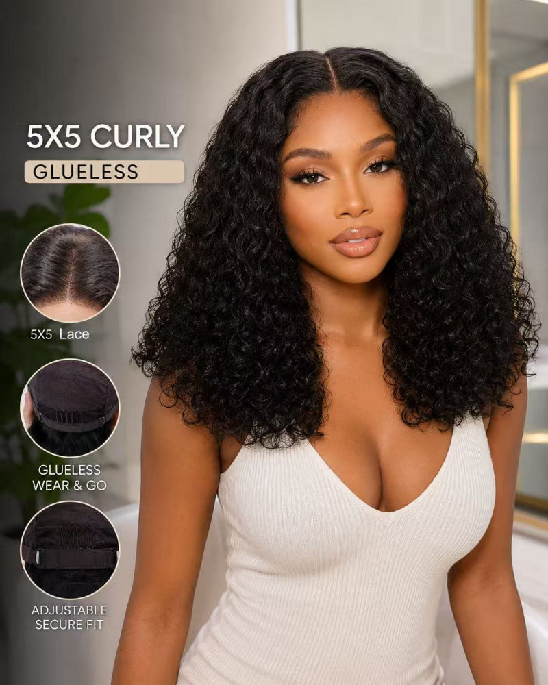 Curly 5x5 Glueless Human Hair Wig