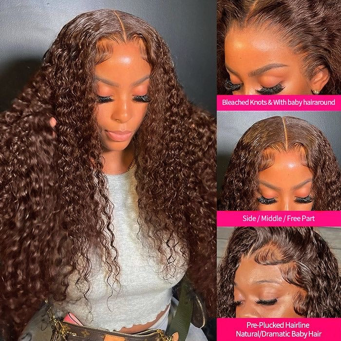 Chocolate Full Frontal Brown Curly Wig