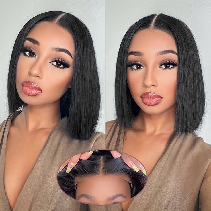 Wear And Go Pre-Bleached Bob With 7 X 5 Closure