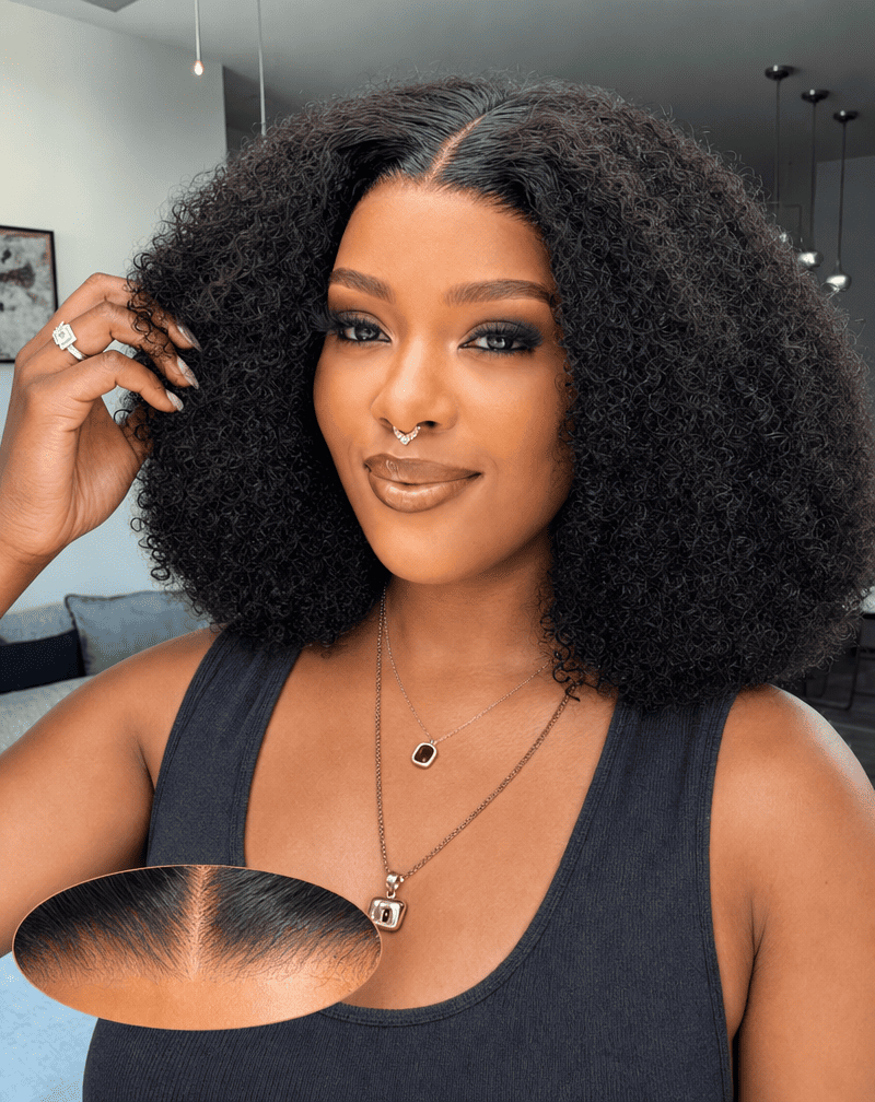 14 Inch Afro Kinky Curly Human Hair Wig
