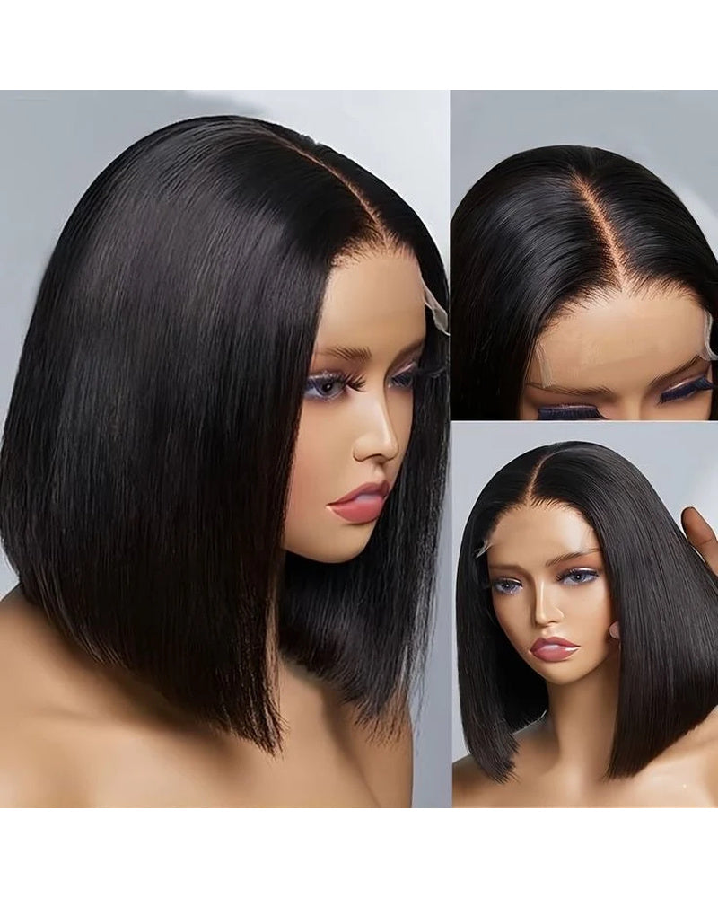 Pre-Bleached 5X5 Glueless Human Hair Bob Wig (8 - 14 Inch)