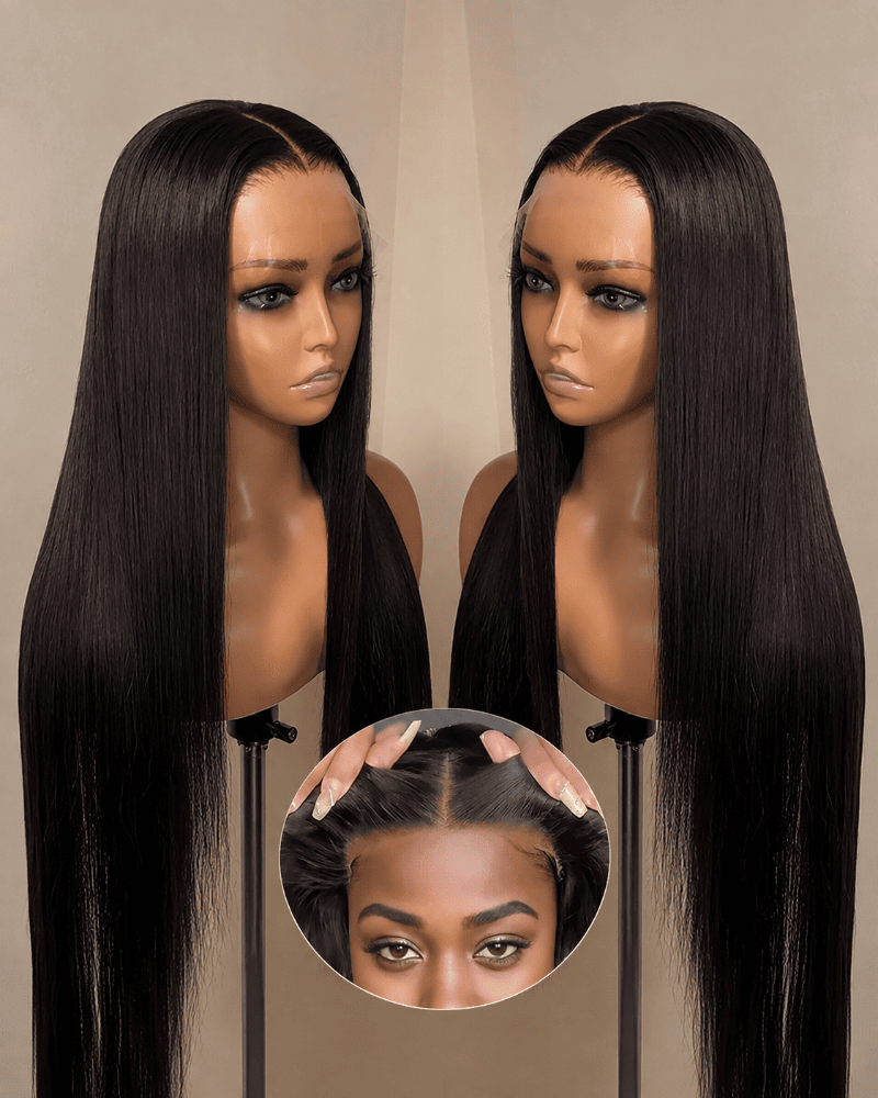 HD 7x5 Lace Pre-Bleached Straight Human Hair Wig 26 Inch