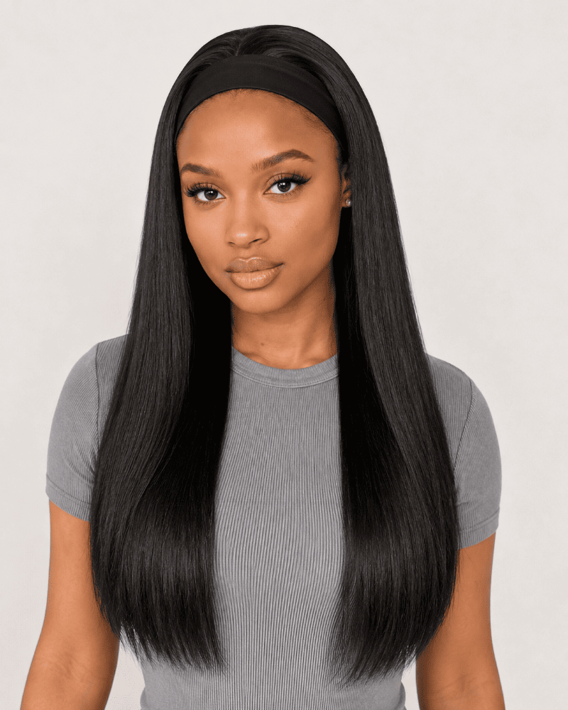 22 Inch Silky Straight Headband Wig Human Hair