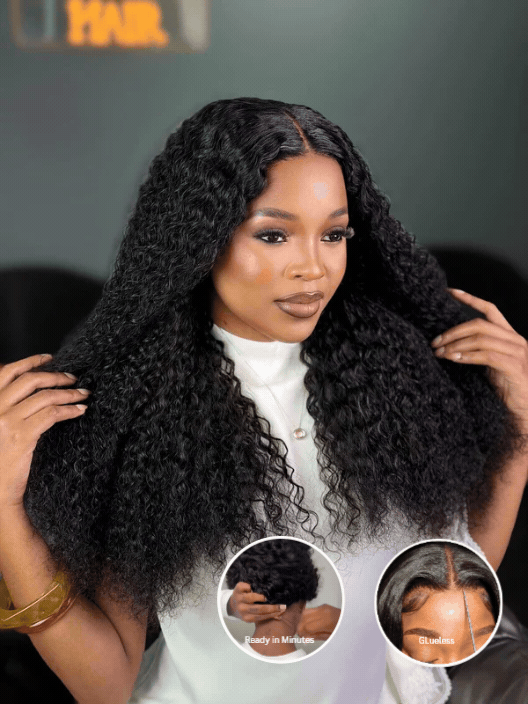 22 Inch Wear & Go Kinky Curly Human Hair Wig