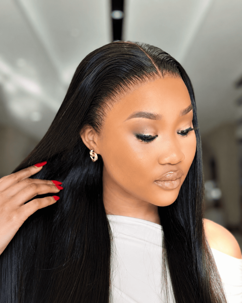 HD Transparent Lace Pre- Bleached Straight  Frontal Wig Human Hair