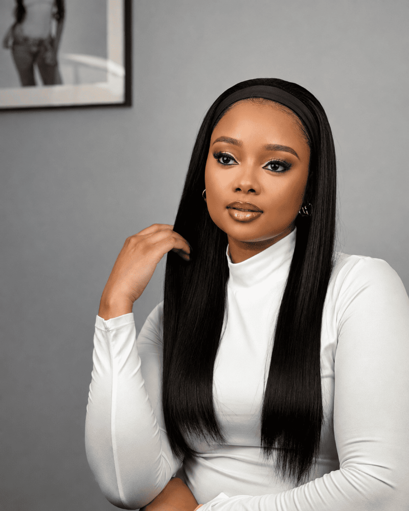 22 Inch Silky Straight Headband Wig Human Hair