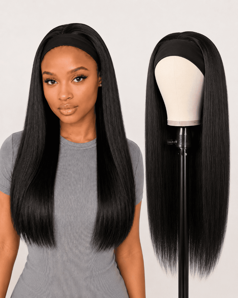 22 Inch Silky Straight Headband Wig Human Hair