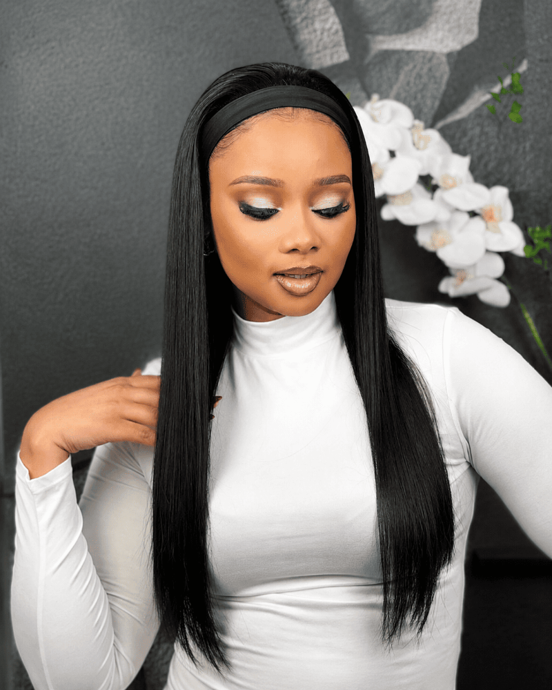 22 Inch Silky Straight Headband Wig Human Hair
