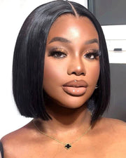 Pre-Bleached 7×5 Lace Glueless Bob Wig Human Hair