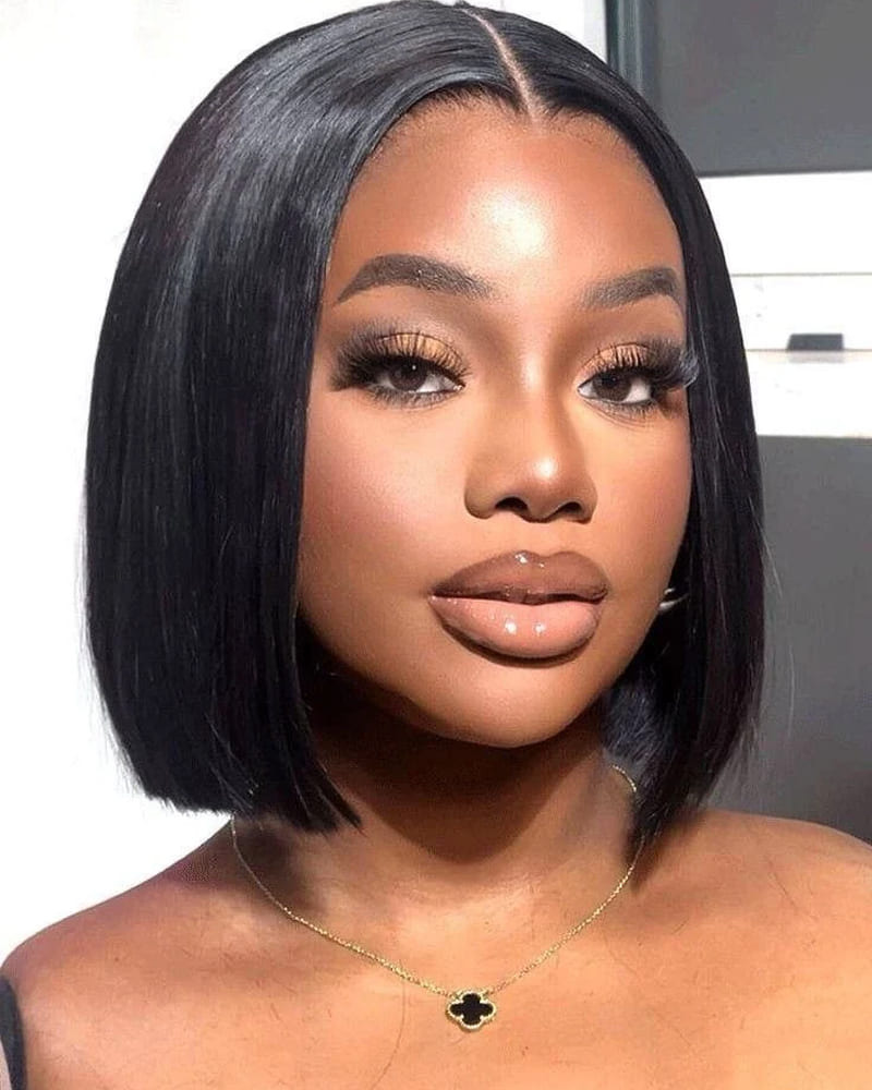Pre-Bleached 7×5 Lace Glueless Bob Wig Human Hair