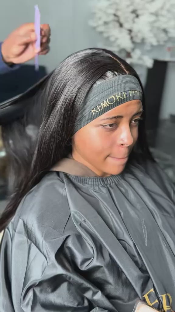 Load video: HD Lace Lagos Hairline Frontal Wig Human Hair
